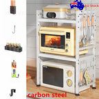 3Tier Microwave Oven Rack Expandable Stand Kitchen Utensils Tableware Storage