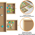 4-Drawer Puzzle Table Board 1000Pcs Wooden Puzzle Organizer Promote Parenthood