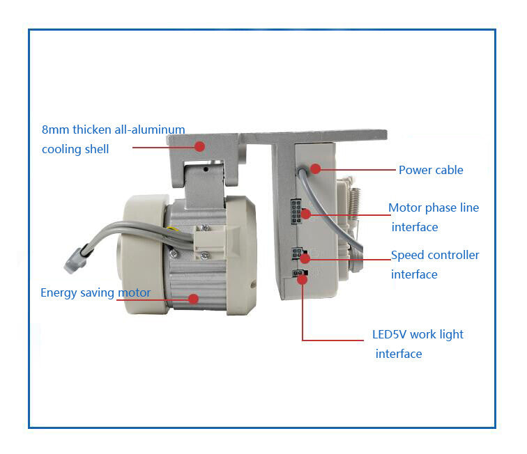 Industrial Brushless Sewing Machine Servo Motor & Controller 750W 200-6500RPM