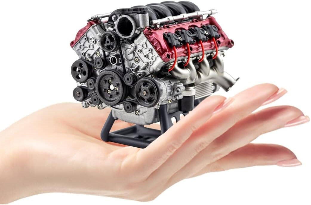 V8 Engine Model Kit Mini Motor Engine Simulation Dynamic V8 That Runs for Model