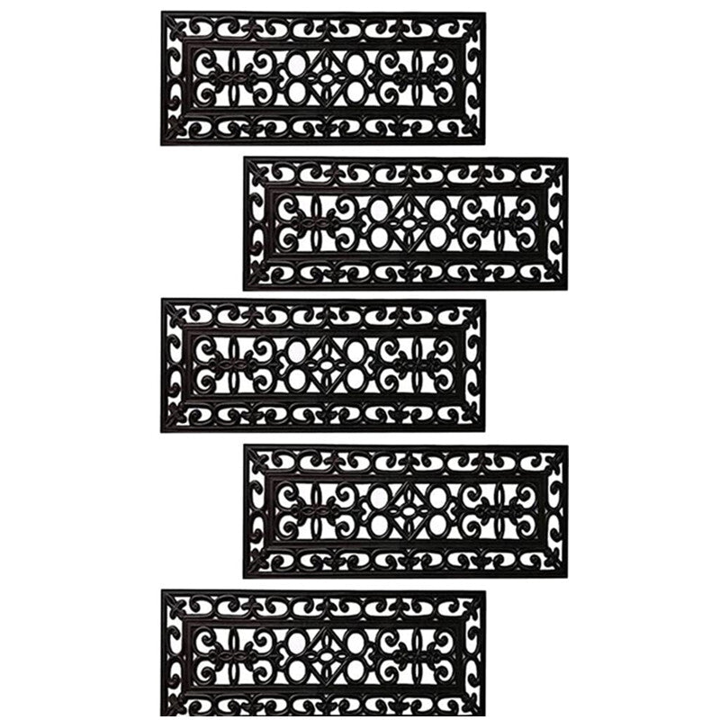5x Rubber Stair Treads Non Slip Safety Outdoor Porch Floor Step Mats Staircase