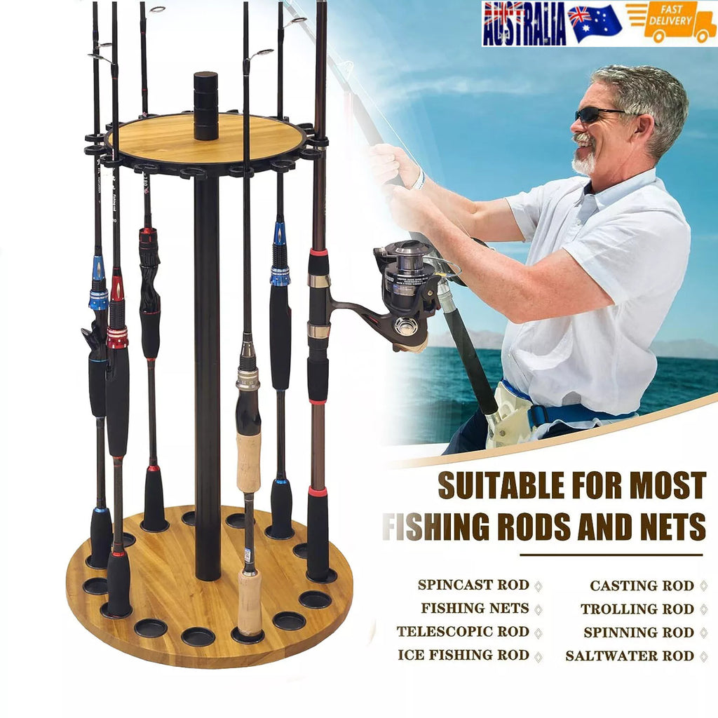Vertical Fishing Rod Holder Storage Rack Floor Stand For 15 Fishing Pole Holder