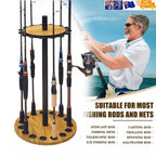 Vertical Fishing Rod Holder Storage Rack Floor Stand For 15 Fishing Pole Holder