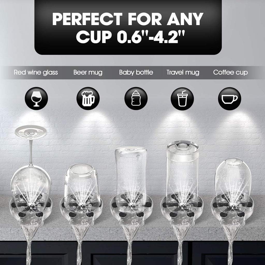 Kitchen Sink Glass Rinser Stainless Steel Cup Washer for Sink 9 Holes Cleaner