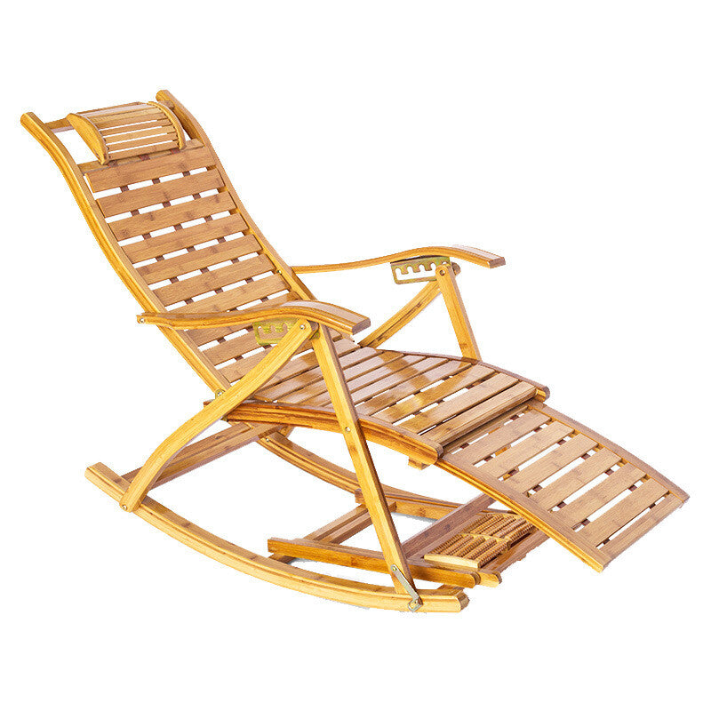Leisure Rocking Chair Backrest Folding Bed Elderly Relax Armchair Foot Massage
