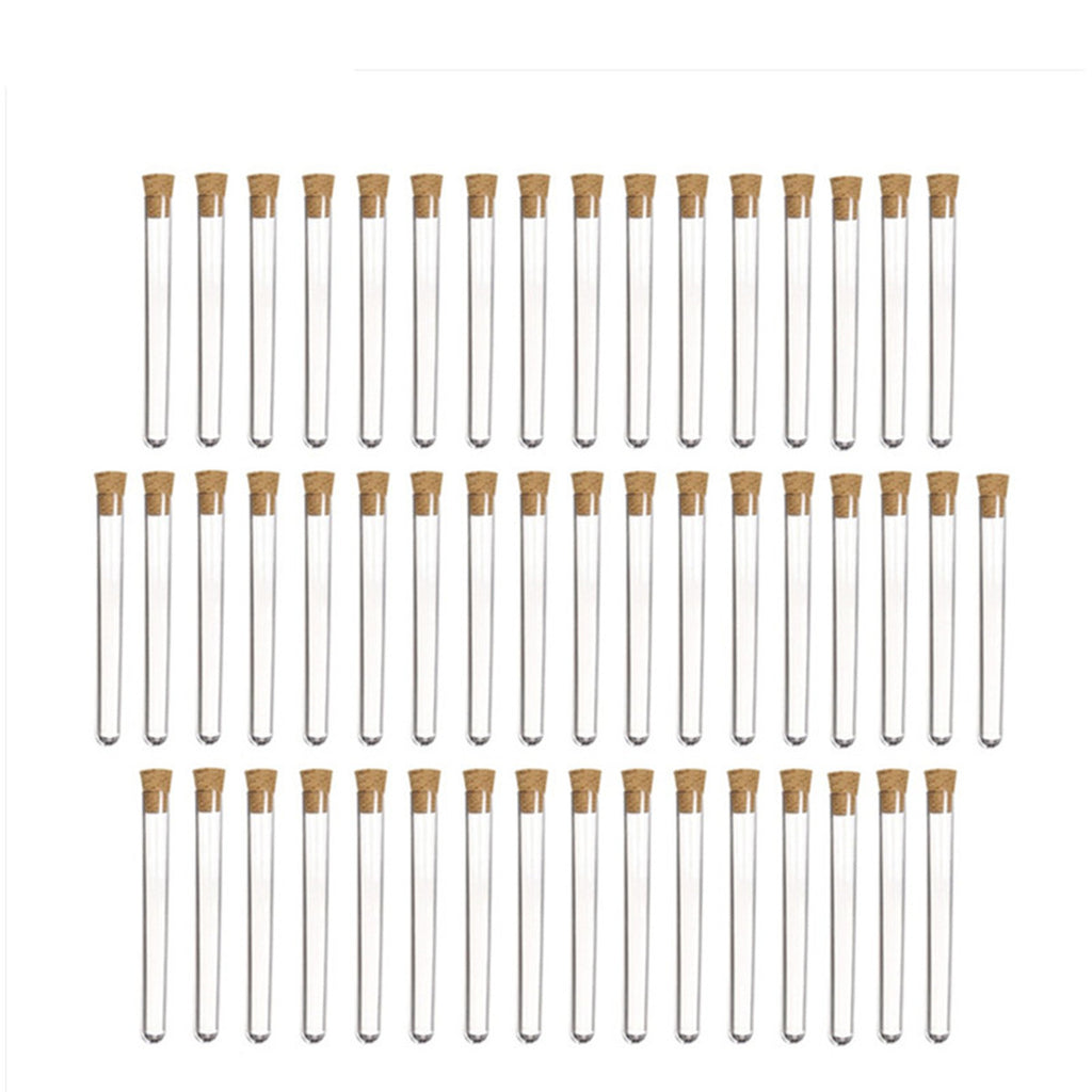 100pcs 20ML 16x150mm Test Tubes With Wood Cork Stopper Candy Party Wedding AU