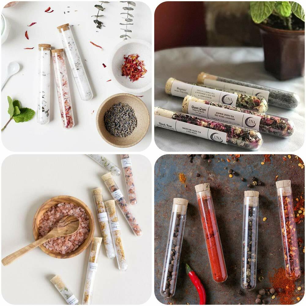 100pcs 20ML 16x150mm Test Tubes With Wood Cork Stopper Candy Party Wedding AU