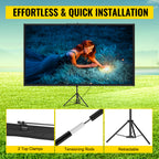 100" Portable Projector Screen with Adjustable Tripod for Indoor & Outdoor Use