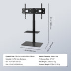 Adjustable Floor TV Stand with Swivel Mount for 32-65 Inch Screens