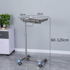 Mobile Mayo Tray Stainless Steel Trolley Surgical Medical Salon Instrument Cart