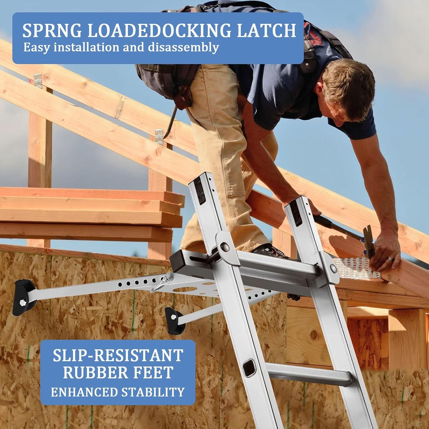 150kg Ladder Stabilizer for Roof Wall Standoff Ladder Accessory Safety Stability
