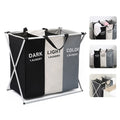 Collapsible 3-Section Laundry Hamper & Organizer - Space-Saving Wash Bin