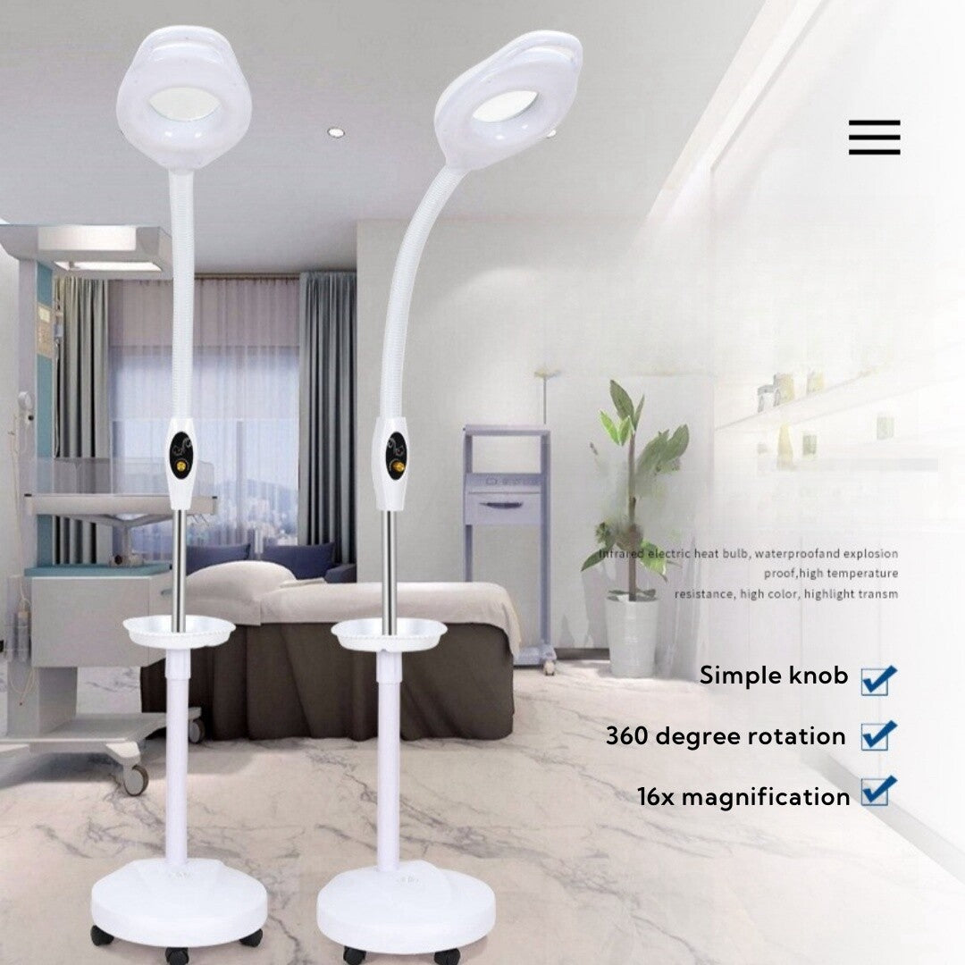 16x Magnifying Glass w/ Light Flexible Gooseneck Magnifying Floor Lamp LED light