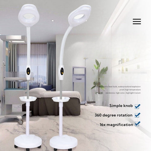 16x Magnifying Glass w/ Light Flexible Gooseneck Magnifying Floor Lamp LED light