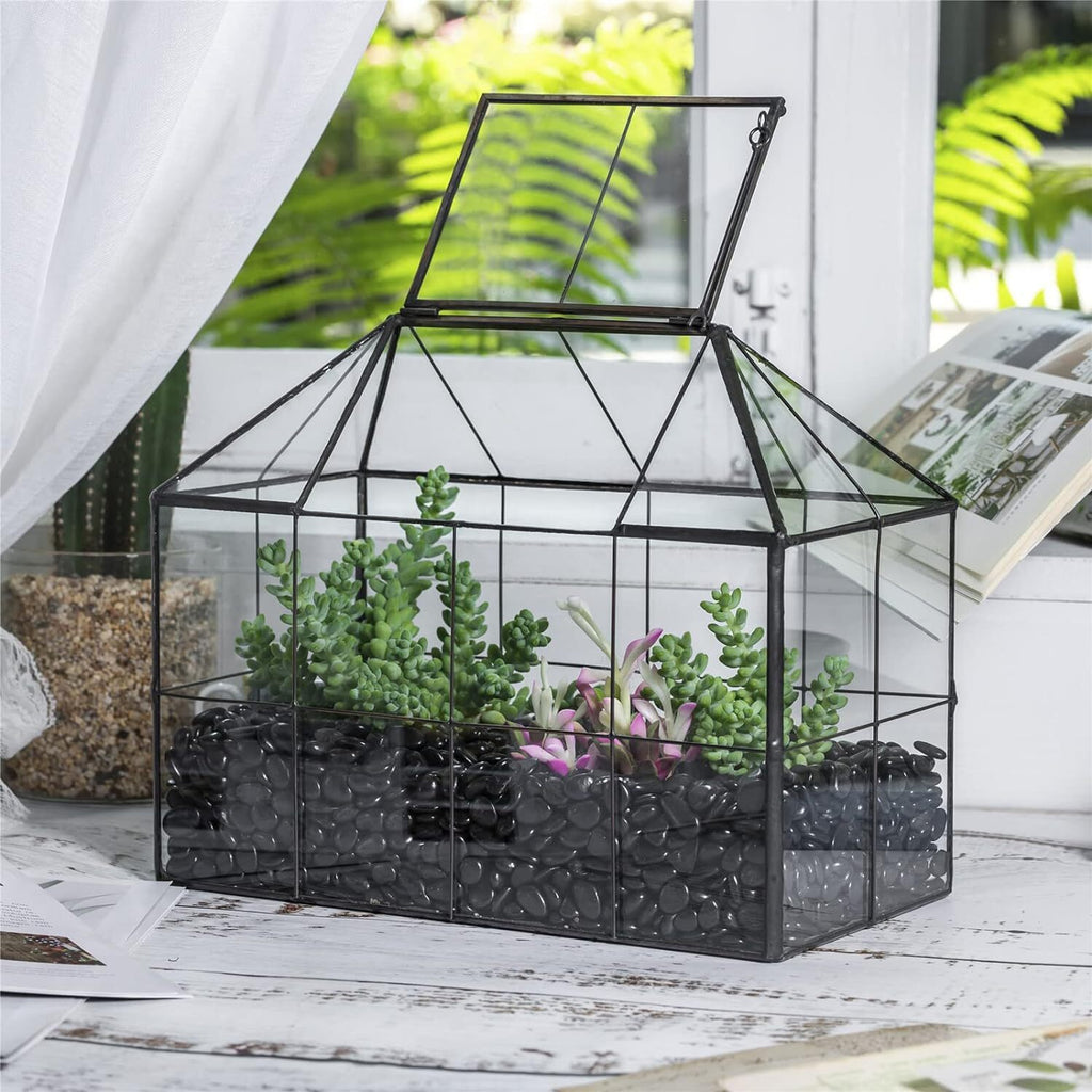 Glass Terrarium House Planter – Succulent Plant Glass Greenhouse with Lid AU