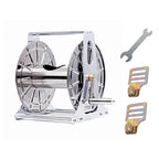 Steel Industrial Water Hose Reel Holder 1/2'' X 60M Capacity & Barb Fittings