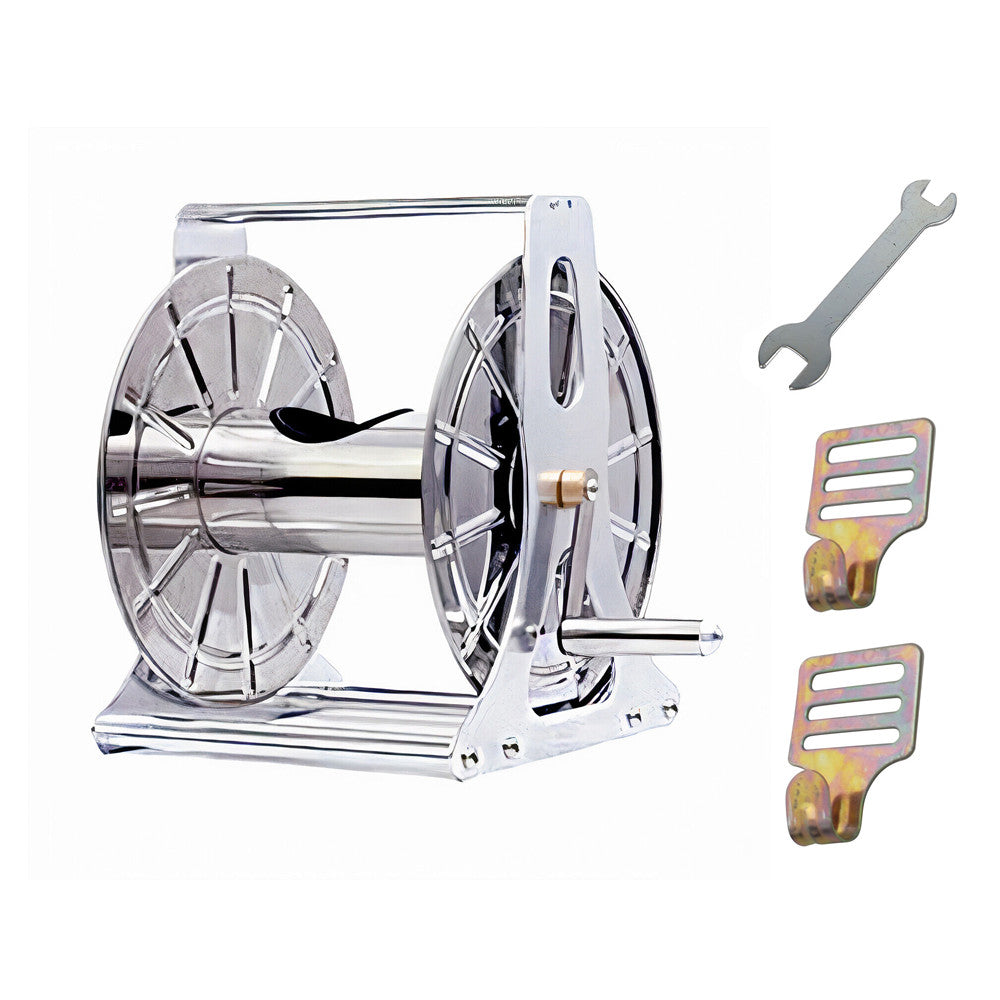 Steel Industrial Water Hose Reel Holder 1/2'' X 60M Capacity & Barb Fittings