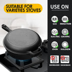 2 In 1 Cast Iron Dutch Oven Skillet 10" Cooker Pot for BBQ &Cooking & Frying Pan