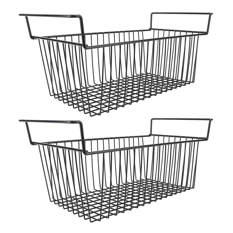 2X Freezer Organizer Bins Stackable Deep Freezer Organizer Bins W/ Handle AU