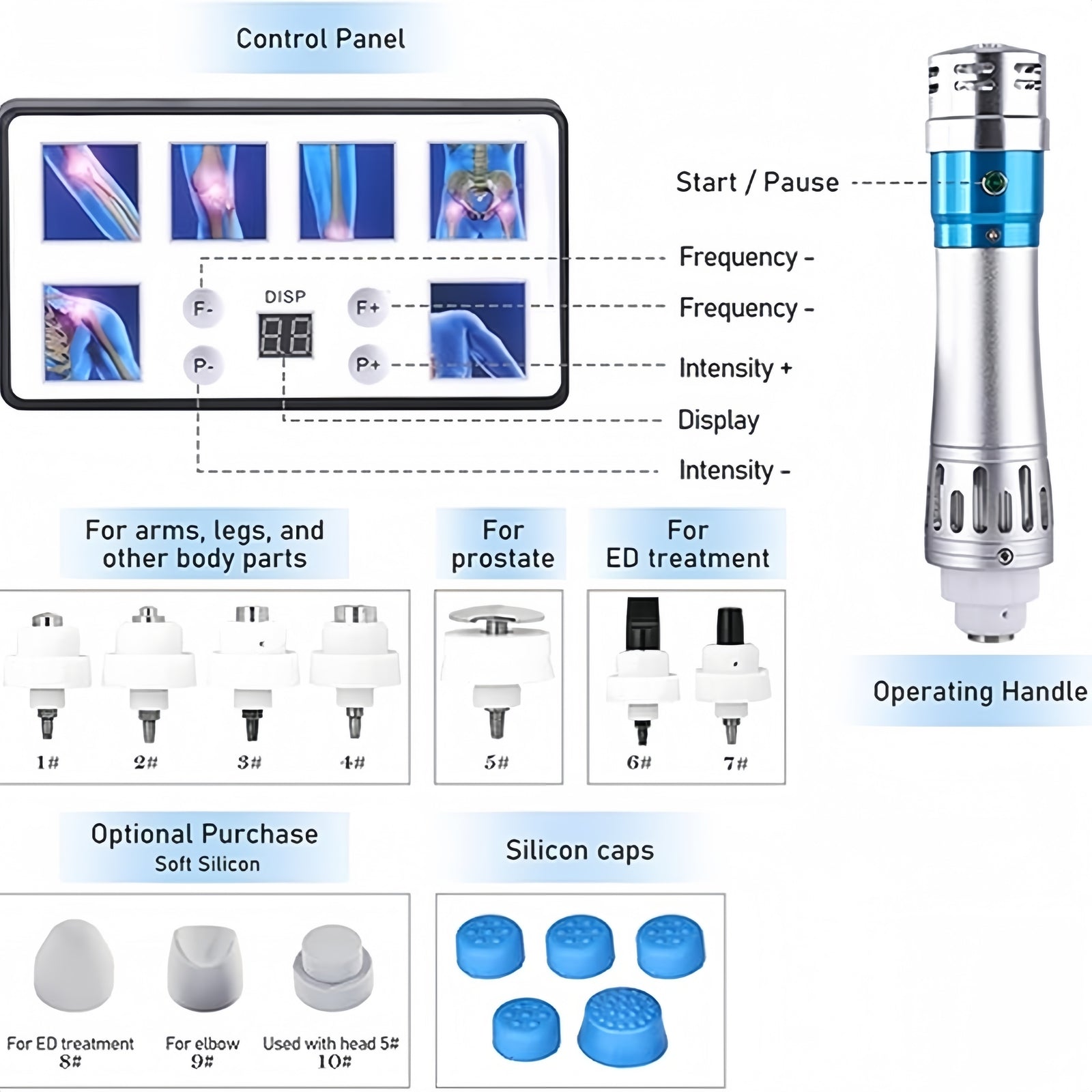 Electric Shockwave Therapy Machine ED Treatment Pain Relief Chiropractic Machine