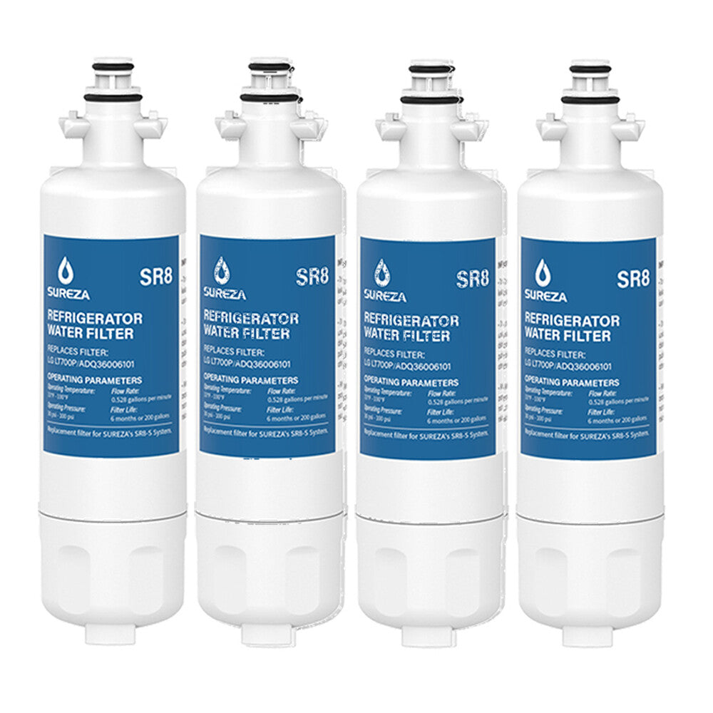 4-Pack LG Fridge Water Filters for LT700P and Compatible Models