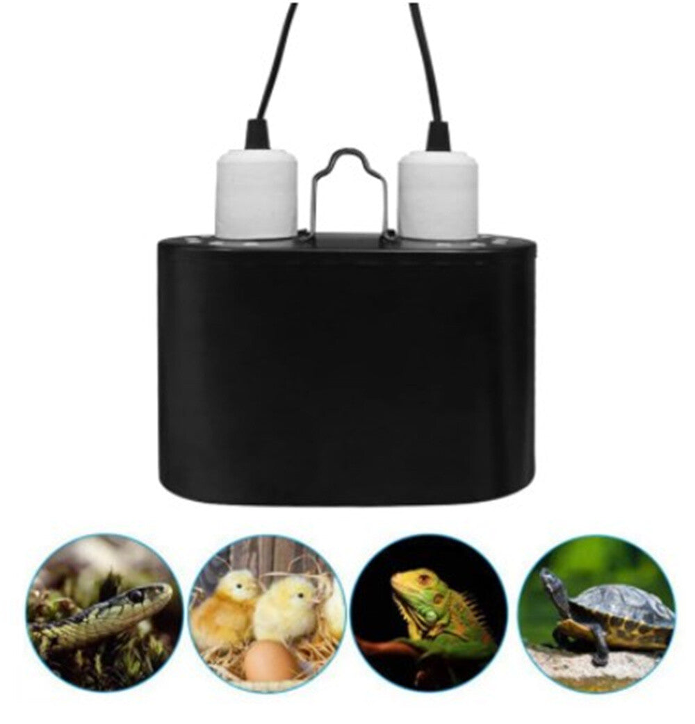 8inch Light Fixture Max 300W Dual Reptile Heat Lamp Fixture w/Separate Switches