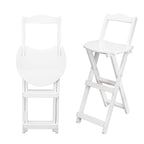 Bamboo Bar Stool Foldable Design W/ Ergonomic Backrest Space-saving For Bars