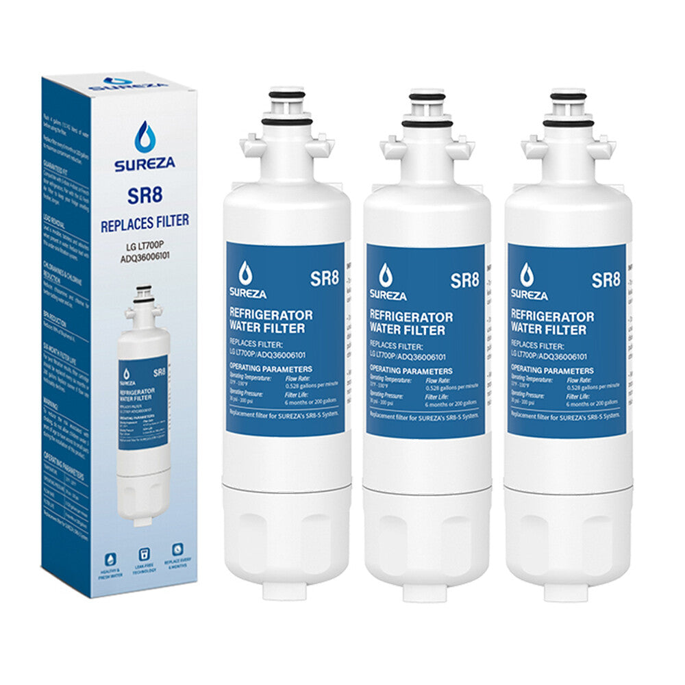 2-Pack LG Fridge Water Filter & Air Filter Combo for LT700P ADQ36006101 GF-L613PL