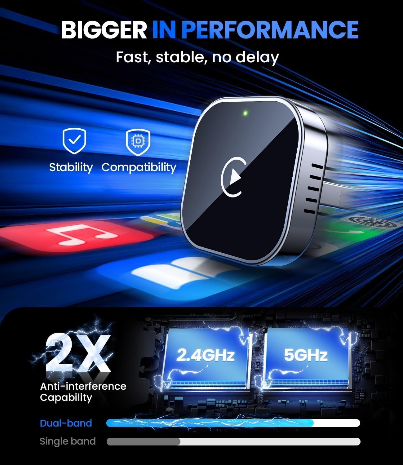 Wireless CarPlay Adapter USB for iPhone Apple – Plug & Play Car Dongle AU