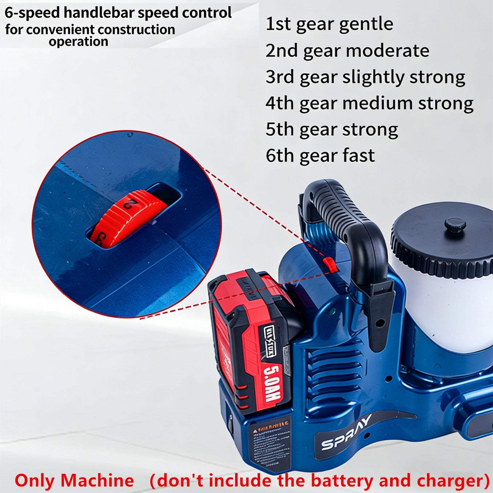 Portable Cordless Paint Spraying Gun Handheld Paint Sprayer for 360° Full Paint