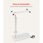 Adjustable Overbed Table with Hydraulic System and Hidden Wheels