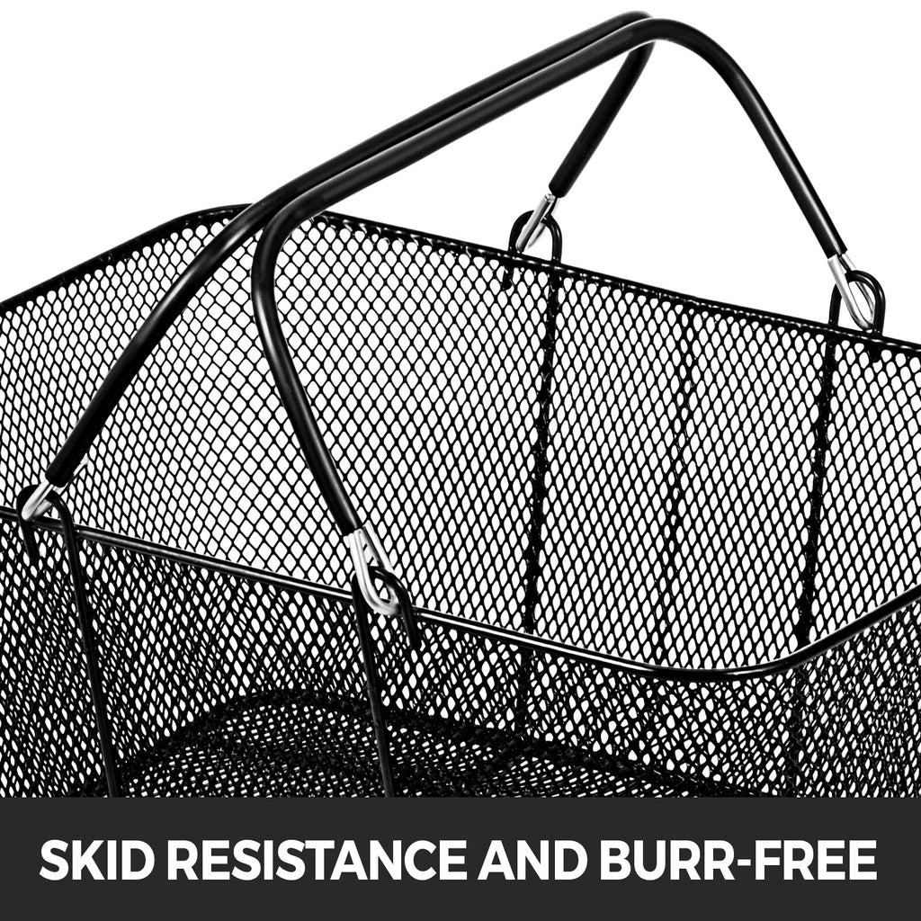 12PCS Metal Shopping Baskets with Handles - Durable and Space-Saving Design