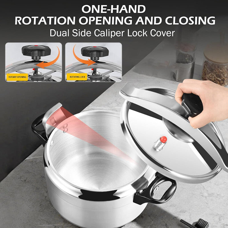 9L Pressure Cooker Thicken Explosion-Proof 304 Stainless Steel One Hand Locking