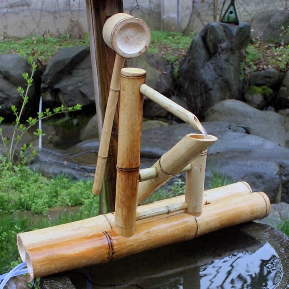 Bamboo Accents Zen Fountains Kit with Pump Adjustable Spout Smooth Matte Finish