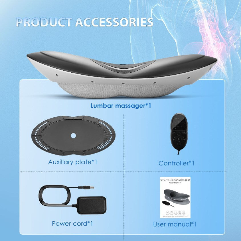 Electric Lumbar Traction Massager Adjustable Intensity Lower Back Pain Relief AU