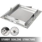 Recessed Steel Manhole Cover with Frame - 30x30cm Powder-Coated Drain Lid