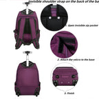 19'' Wheeled Rolling Backpack for Men Women Business Laptop Travel Bag AU