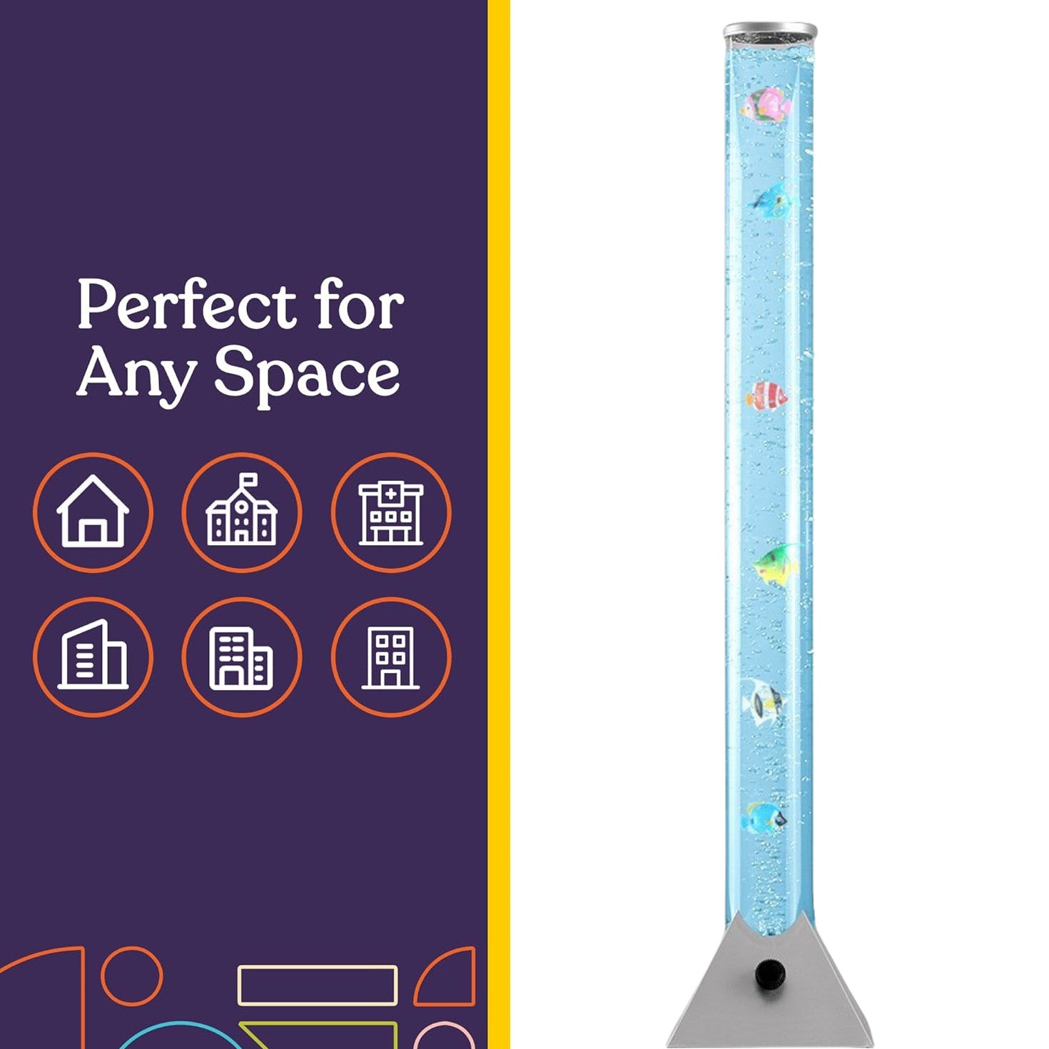 LED 7 Color Changing Aquarium Bubble Light Fish Floor Water Lamp Tower Tube AU