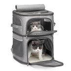 Double Compartment Pet Carrier Backpack for Small Cats and Dogs Cat Travel Bag