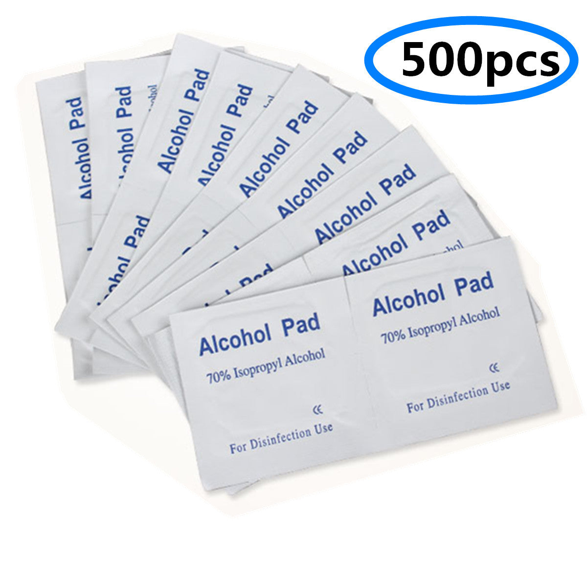 500Pcs 75% Alcohol Pad Antiseptic Swab Wipes Disposable Nail Cleanser Skin Prep