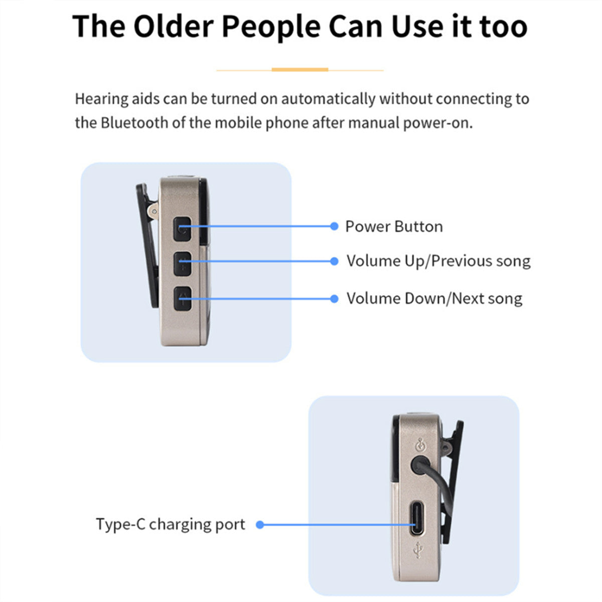 Bone Conduction Hearing Aids for Deafness Bluetooth Wireless Hearing Amplifier