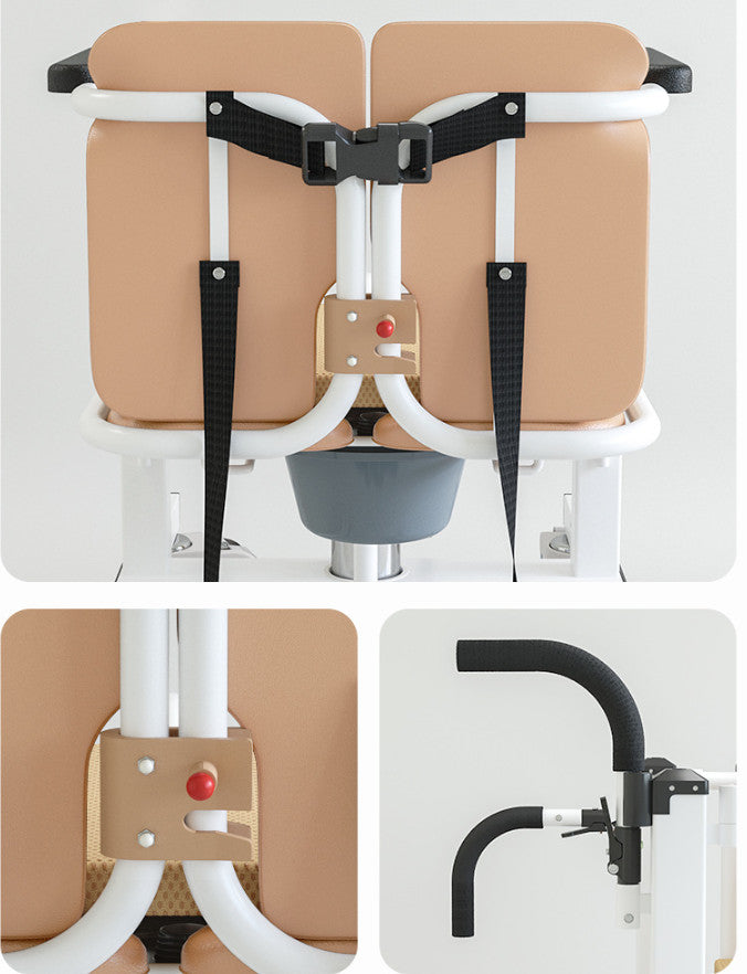 Hydraulic Patient Lift Transfer Chair Elderly Commode Wheelchair w/ Split Seat