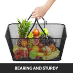 12PCS Metal Shopping Baskets with Handles - Durable and Space-Saving Design