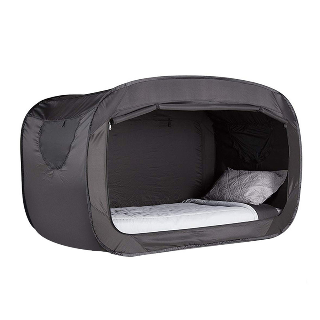 Pop Up Privacy Tent for Indoor Bed Canopy Light Reducing Sleeping for Twin Bed