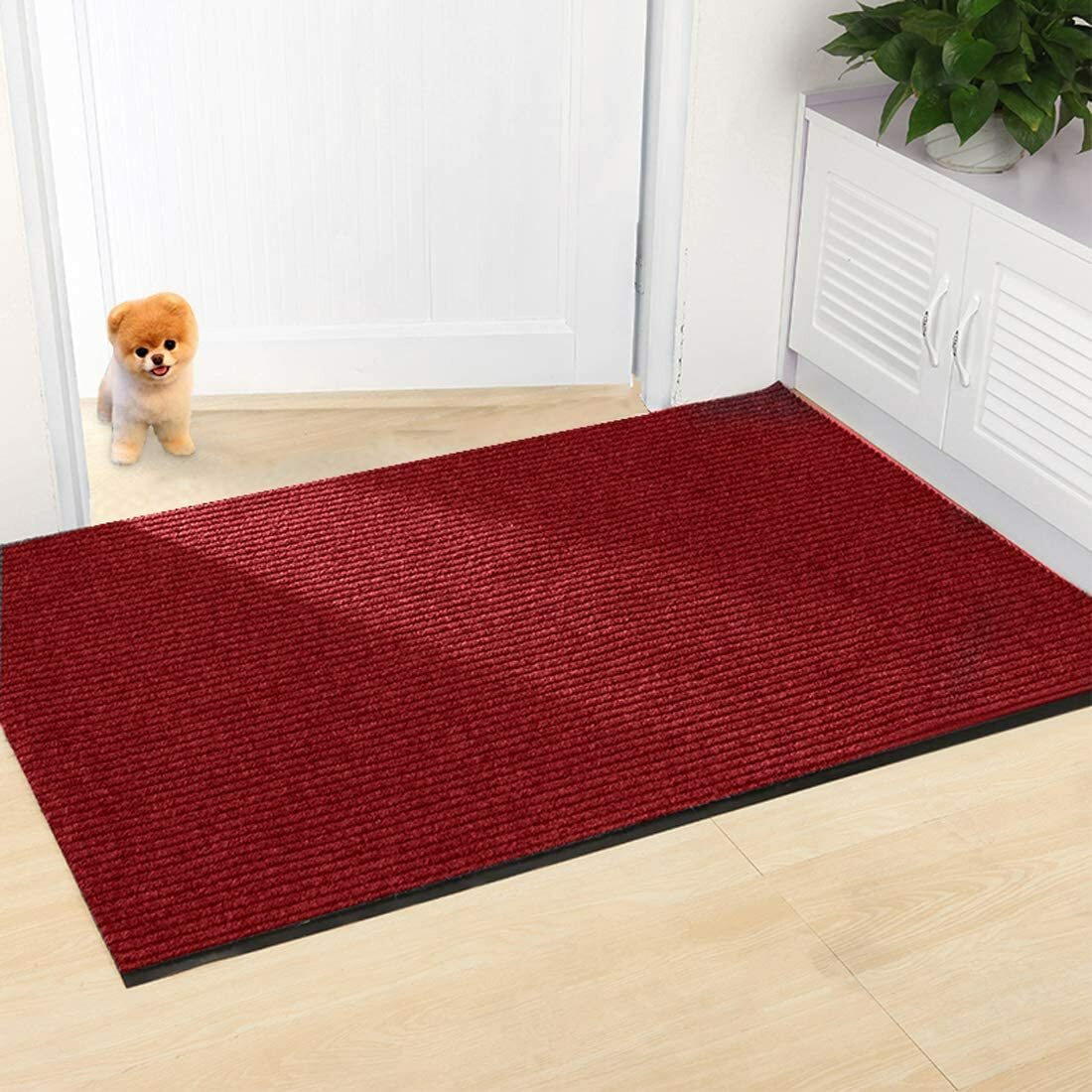 3x10' Floor Carpet Non Slip Rubber Door Mat Entrance Hallway Runner Rug Red Mat