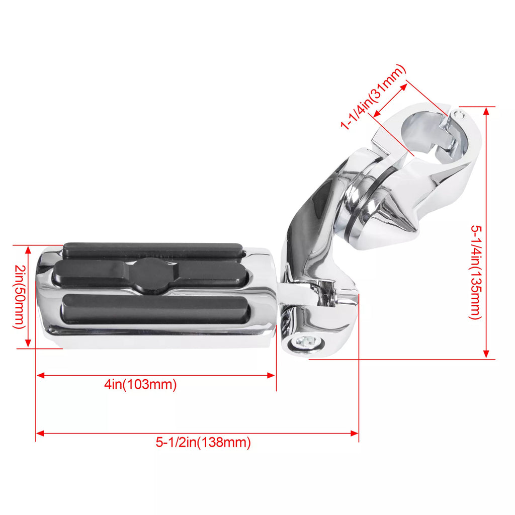 1-1/4" Motorcycle Highway Foot Pegs Pedal For Harley Touring Street Road Glide