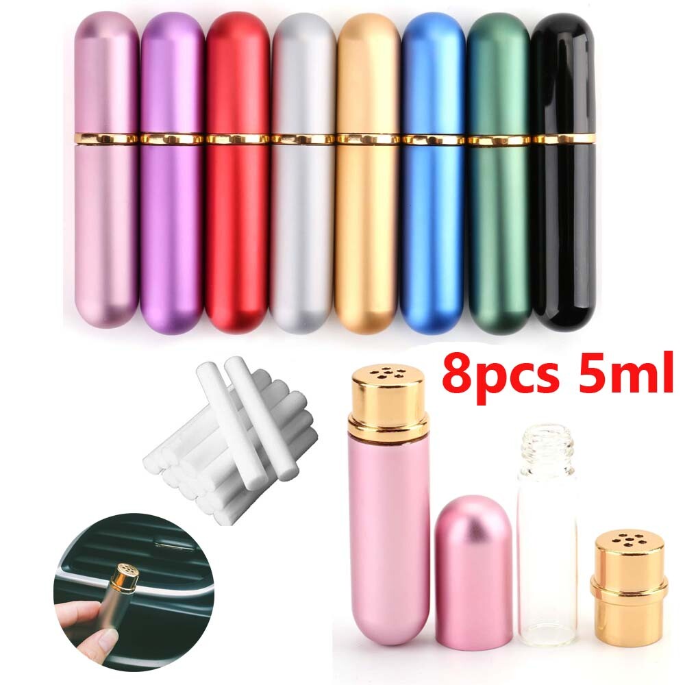 8x Aluminum Nasal Inhaler Blanks Empty Tubes Essential Oil Aromatherapy Sticks