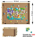4-Drawer Puzzle Table Board 1000Pcs Wooden Puzzle Organizer Promote Parenthood