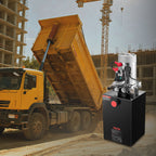 12 L Hydraulic Power Unit, Double Acting Dump Trailer Pump, 22 MPa Max Relief Pressure & 3.4 L/min Flow Rate, DC 12V Hydraulic Pump with Metal Reservoir for Dump Trailer Car Lifting