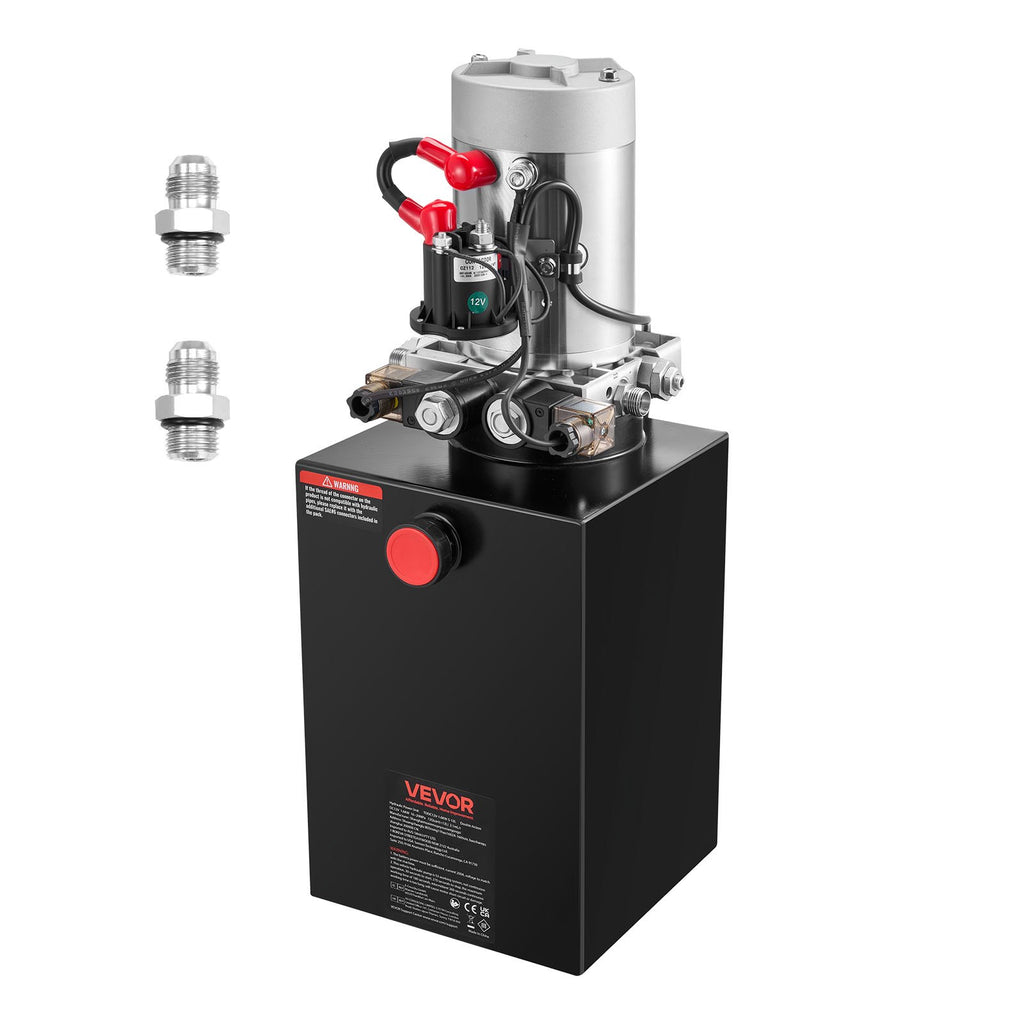 12 L Hydraulic Power Unit, Double Acting Dump Trailer Pump, 22 MPa Max Relief Pressure & 3.4 L/min Flow Rate, DC 12V Hydraulic Pump with Metal Reservoir for Dump Trailer Car Lifting
